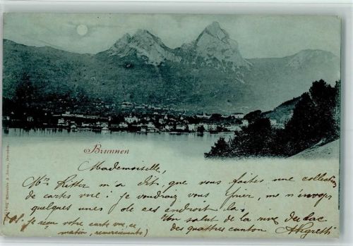 6440 Brunnen 1899 Mondschein