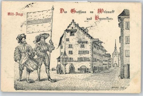 6300 Zug Zugo Künstlerkarte am Weinmarkt