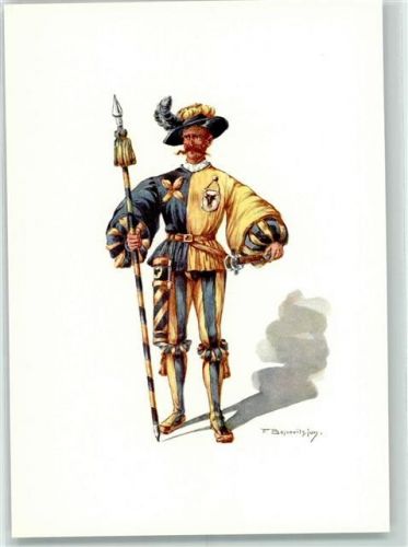 3000 Bern Berne Künstlerkarte PTT-Museum Standesläufer von Uri Kostüm des XVI. Jahrhundert sign