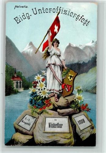 Winterthur Eidg. Unteroffiziersfest 1908 AK Helvetia 1908