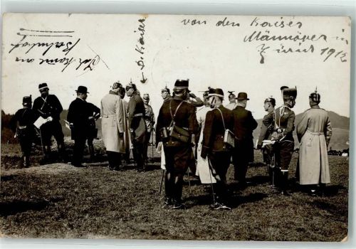 8000 Zürich 1912 Privatfoto AK Manöver vor dem Kaiser Ort lt. Stempel