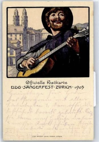 8000 Zürich - Eidgenössisches Sängerfest 1905, Offizielle Festpostkarte