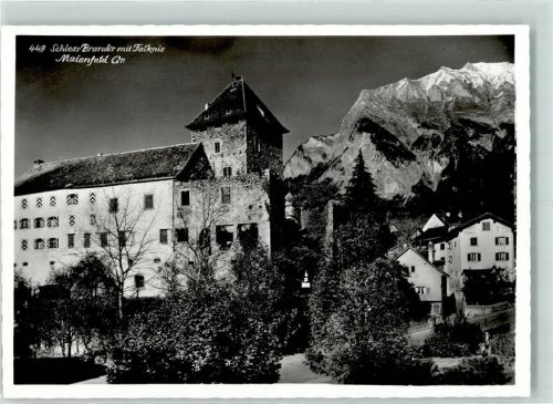7304 Maienfeld Foto AK Schloß Brandis mit Falknis AK