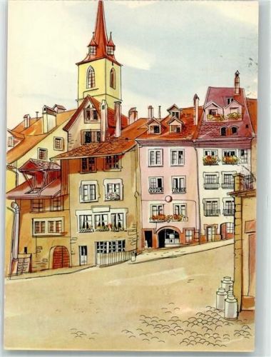 6063 Stalden Sarnen Künstlerkarte sign. Thöni Zideckkirche