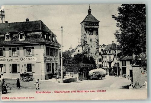 4310 Rheinfelden Gebrauchsspuren Obertorturm und Gasthaus Zum Ochsen