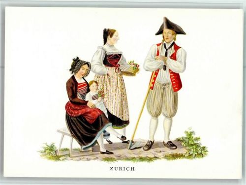 Alte Schweizer Trachten von David Aloys Schmid , gute Erhaltung Tracht Schweiz Künstlerkarte