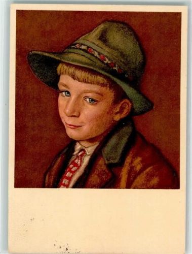 Evolène Geisshirt aus Evolene sign. Francois de Ribaupierre Nr. 156 Pro Juventute Schweiz Künstlerkarte