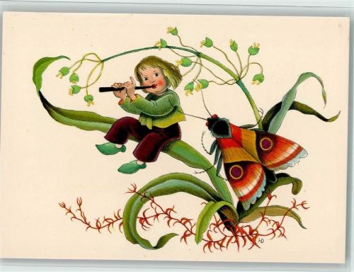 Hedwig Spörri-Dolder - Musik , Blütenkinder , sehr gute Erhaltung AK Pro Juventute Schweiz