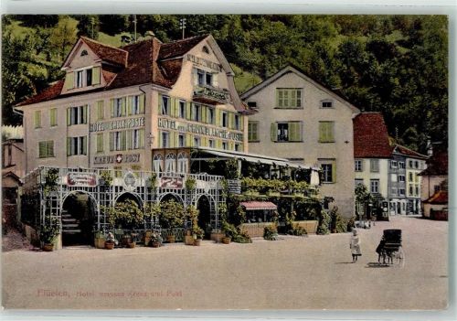 6454 Flüelen - Hotel Weisses Kreuz und Post Hotel Croix Poste