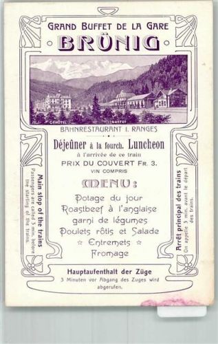 3860 Brünig FOTO KEINE AK Gasthaus Bahnrestaurant