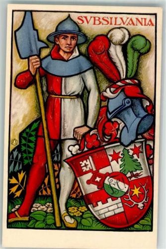 6060 Sarnen Lithographie Subsilvania Studentenwappen