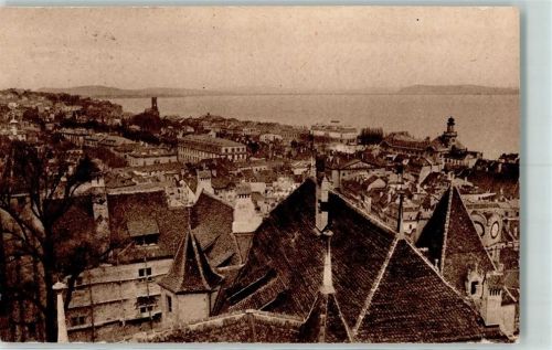 2000 Neuchâtel Neuenburg 1929 Gebrauchsspuren Le Chateau et la Ville Vue ouest