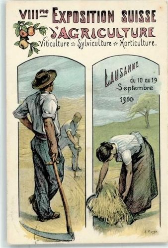 1000 Lausanne Losanna Künstlerkarte Ausstellung 10-19 September 1910 sign. Rouge