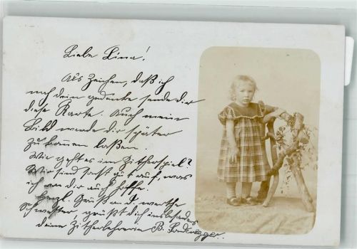 9442 Berneck 1902 Foto AK Ort lt. Stempel Kind Mädchen