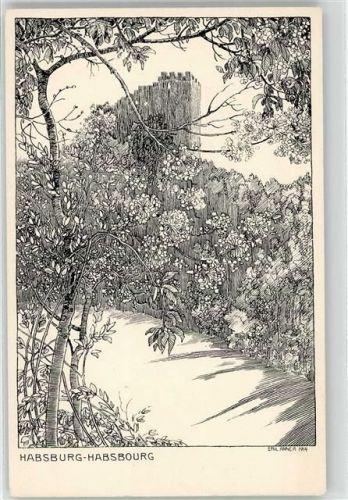 Habsburg Schloss Radierung sign.