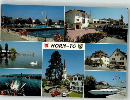 9326 Horn Foto AK Hafen Hotel Bad Horn Kirche