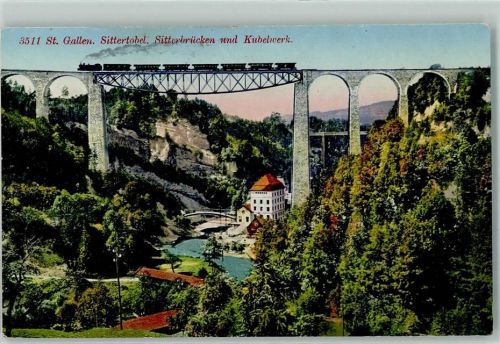 9000 St. Gallen S. Gallo - Sittertobel Sitterbrücken Kubelwerk