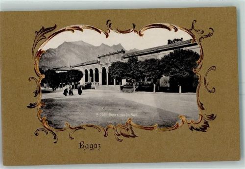 7310 Bad Ragaz Prägedruck Dorfbad Passepartout