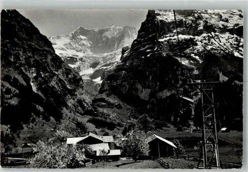 Grindelwald 1960 Foto AK Seilbahn Bergbahn Grindelwald First Fieserwand