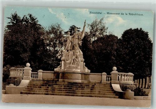 2000 Neuchâtel Neuenburg 1912 Foto AK Denkmal Monument de la Republique