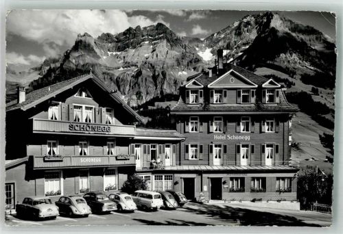 3715 Adelboden BE Foto AK VW Käfer Auto Hotel Schönegg