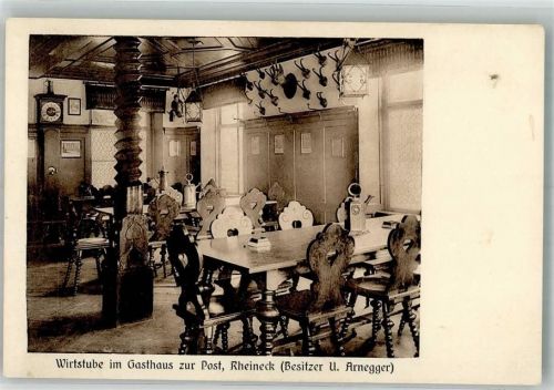 9424 Rheineck Foto AK Gasthaus zur Post Wirtstube