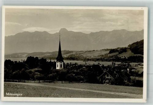 3110 Münsingen 1931 Foto AK Kirche Feldpost Funker-Kp. 2