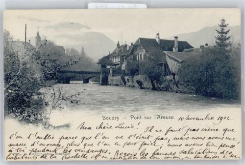 2017 Boudry Perreux - Fluss Brücke Berg