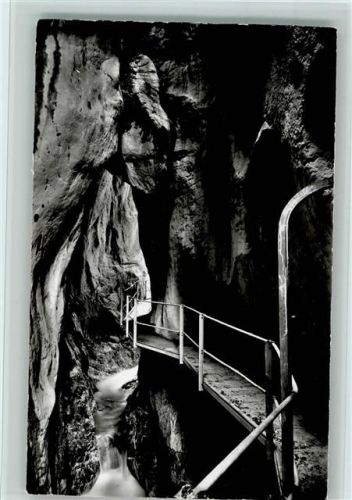 3715 Adelboden BE - Die Cholernschlucht mit dem hängenden Felsblock