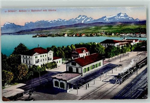9320 Arbon - Bahnhof mit Säntis Eisenbahn