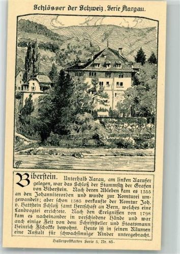 5000 Aarau - Schloss Biberstein Schlösser der Schweiz Hallerpostkarten