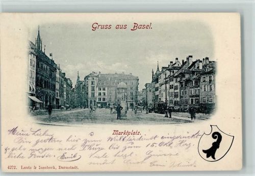 4000 Basel Bâle 1899 - Marktplatz Wapen Baslerstab