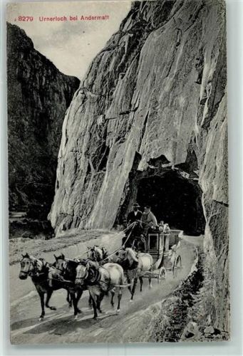 Andermatt Urnerloch Fünfspänner Postkutsche Schweiz