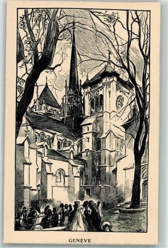 1200 Genève Genf Gebrauchsspuren Hochzeit vor der Kathedrale