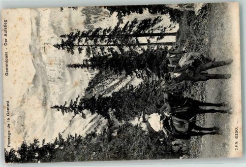 Gemmipass Wallis 1906 - Aufstig Frau auf Pferd