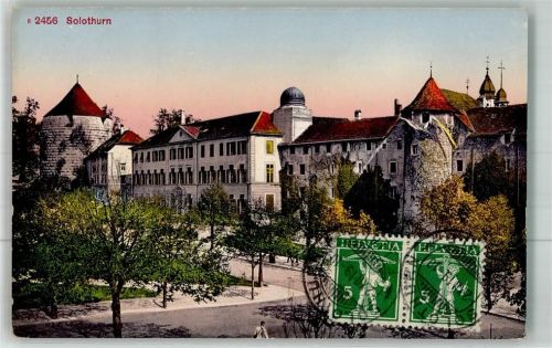 4500 Solothurn Soleure Foto AK Schloss Briefmarke Bildseite