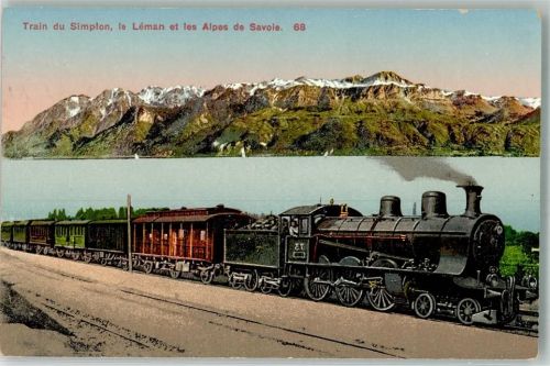 Simplon Berg Foto AK Eisenbahn Train du Simplon