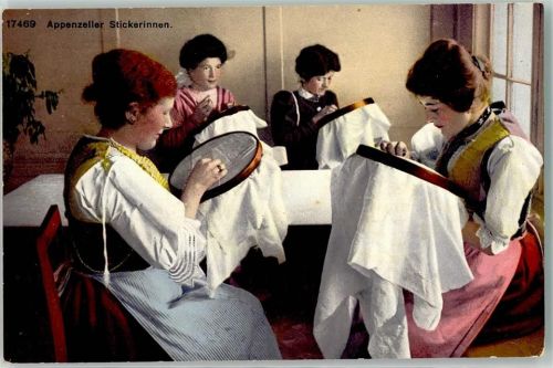 9050 Appenzell 1911 - Stickerinnen Tracht