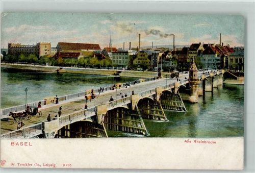 4000 Basel Bâle - Alte Rheinbrücke Pferdekutsche