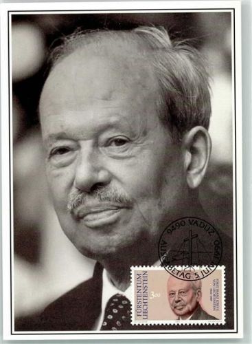 Füsrt Franz Josef II. Gedenkausgabe Trauermarken Ausgabe 5. Juni 1990 Adel Liechtenstein