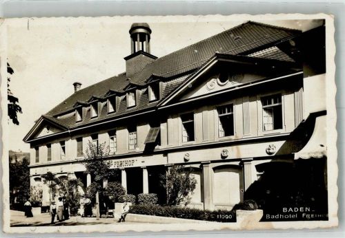 5400 Baden 1940 Foto AK Hotel Freihof
