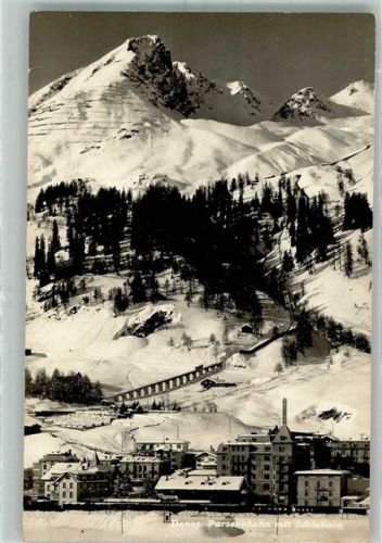 7260 Davos Dorf Winter Bahnhof Parsennbahn Davos-Klosters