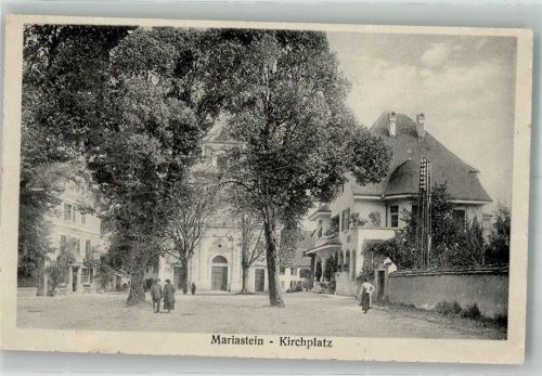 4115 Mariastein 1923 Foto AK Kirchplatz Militärpost Kaserne Basel
