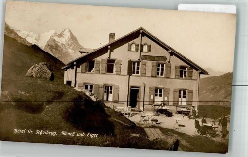 3818 Grindelwald 1923 Foto AK Hotel Große Scheidegg Mönch Eiger