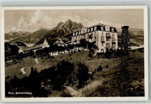 6410 Rigi Scheidegg Foto AK Hotel Aussichtsturm Feldpost Füselier Kp. III/107
