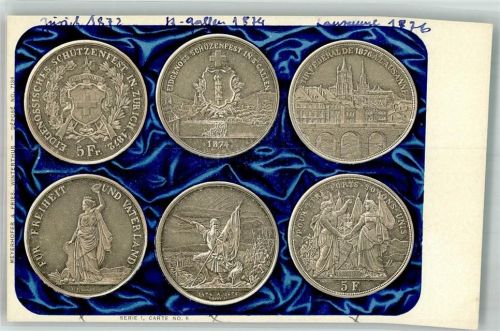 9000 St. Gallen S. Gallo Foto AK Medaillen Schützenfest Zürich Lausanne St. Gallen