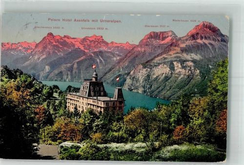 6443 Morschach 1920 Foto AK Hotel Axenfels