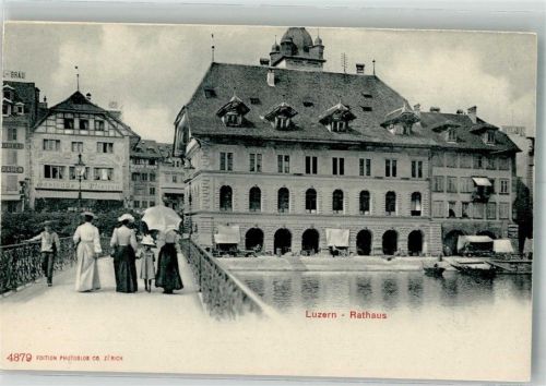 6000 Luzern Lucerne Foto AK Rathaus Gasthaus