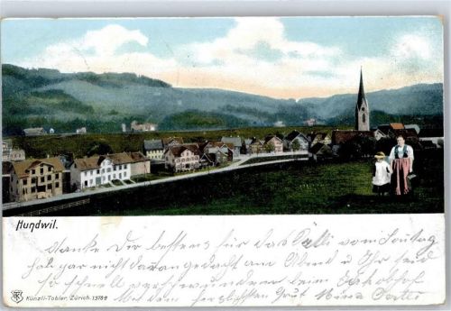 9064 Hundwil 1905 Lithographie Kirche