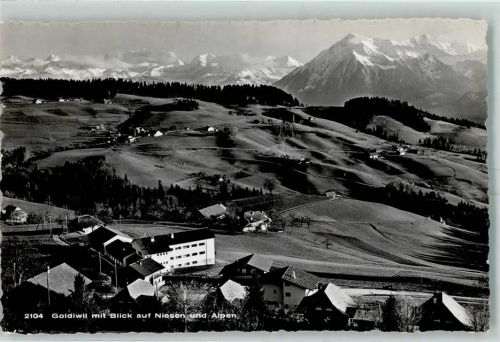 3624 Goldiwil Thun 1956 - mit Blick auf Niesen und Alpen